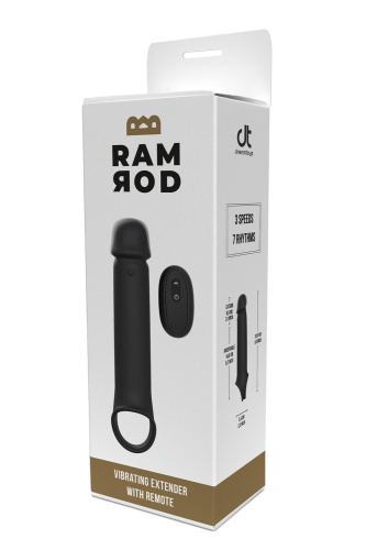 Черная насадка-удлинитель с вибрацией Vibrating Extender With Remote фото 5