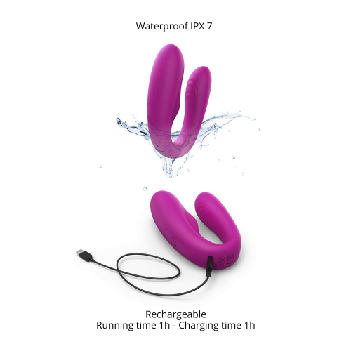 Лиловый вибратор для пар Match Up Couple Vibrator with Remote Control фото 4