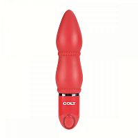 Красный анальный вибратор COLT Rider - 14 см.