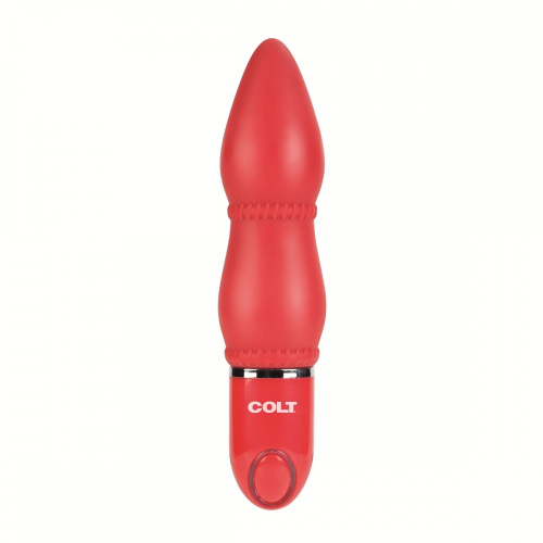 Красный анальный вибратор COLT Rider - 14 см.