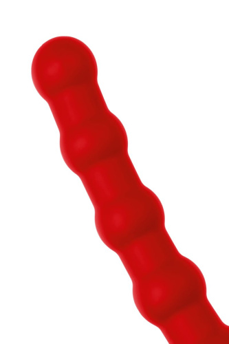 Красная насадка на пенис для двойного проникновения - 19,5 см. фото 8