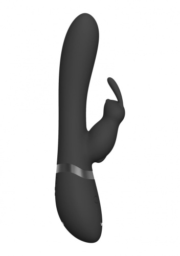 Черный вибромассажер-кролик Taka - 21,3 см. фото 2