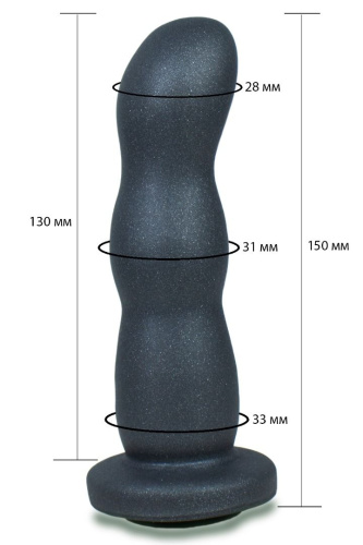 Черная анальная рельефная насадка-фаллоимитатор - 15 см. фото 2