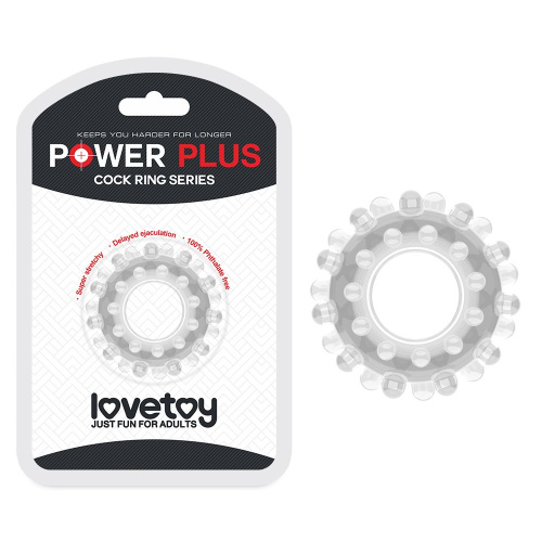 Прозрачное эрекционное кольцо POWER PLUS Cockring фото 2