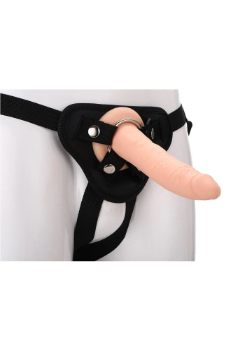 Телесный страпон на черных трусиках Strap On Real Dildo - 20 см. Телесный страпон на черных трусиках Strap On Real Dildo - 20 см.