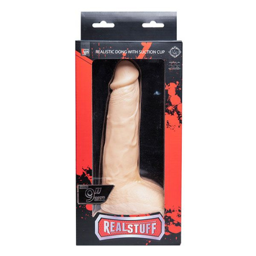 Телесный фаллоимитатор REALSTUFF REALISTIC DONG 9INCH - 23 см. фото 2