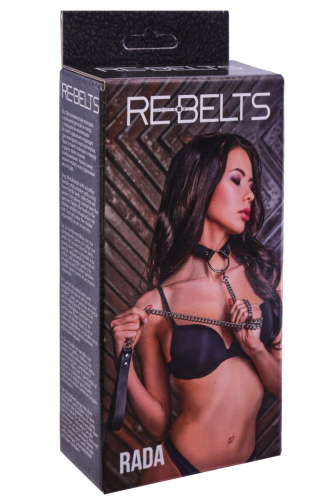 Черный поводок и чокер с кольцом Rada фото 2