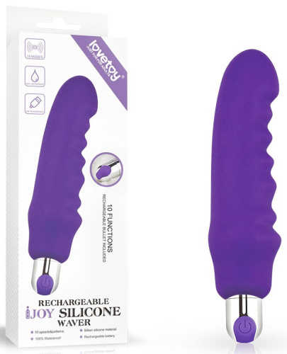 Фиолетовый вибратор Rechargeable IJOY Silicone Waver - 16,5 см. фото 2