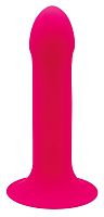 Ярко-розовый фаллоимитатор двойной плотности Hitsens 2 - 16,7 см.