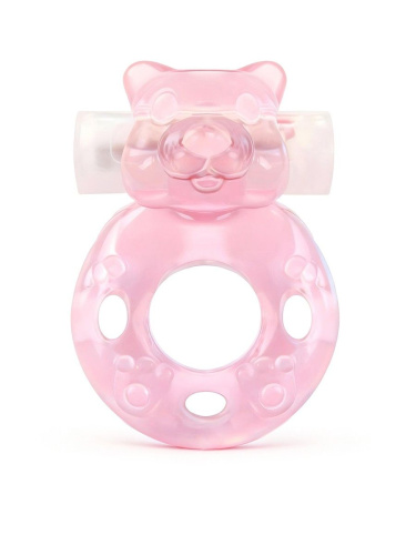 Розовое эрекционное виброкольцо в форме мишки фото 2