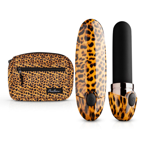 Леопардовый вибромассажер-помада Asha Lipstick Vibrator - 10 см. фото 2