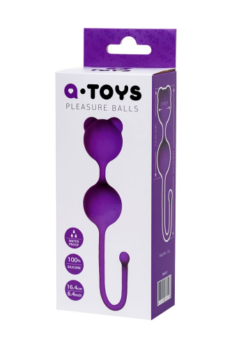 Фиолетовые вагинальные шарики A-Toys с ушками фото 4