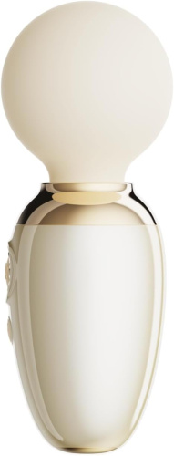 Бежевый мини-вибратор с функцией нагрева Ava фото 2