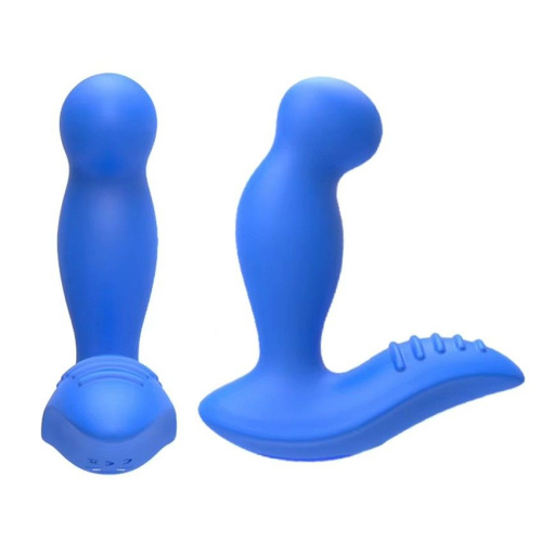 Синий вибромассажер простаты 3,5’’ P-spot Massager - 12,5 см. фото 3