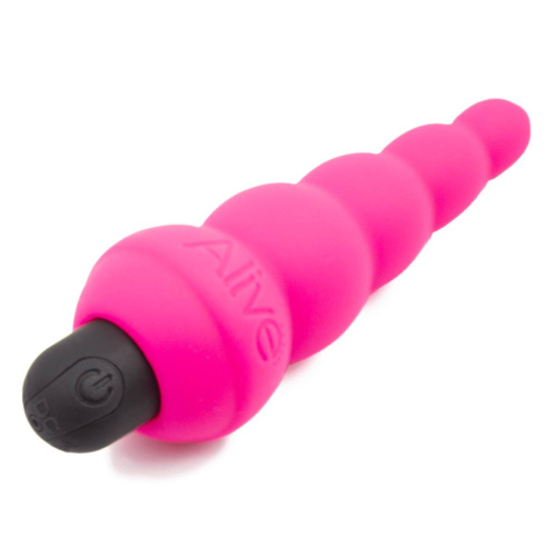 Розовая анальная ёлочка с вибропулей Lance Pro - 13,8 см. фото 2