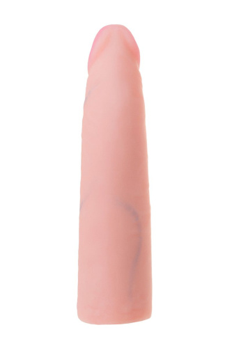 Женский страпон с вагинальной пробкой из неоскина - 18 см. фото 10