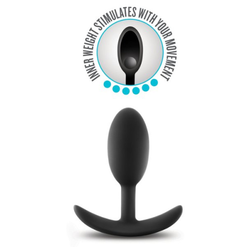Черная анальная пробка Silicone Vibra Slim Plug Medium - 10,2 см. фото 3
