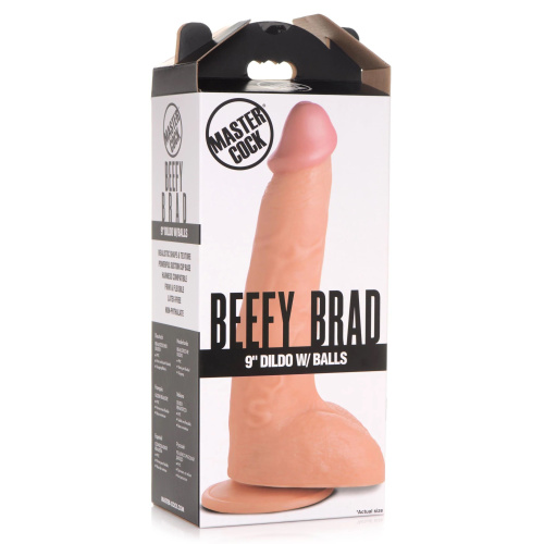Телесный фаллоимитатор Beefy Brad 9’’ Dildo with Balls - 22,4 см. фото 5