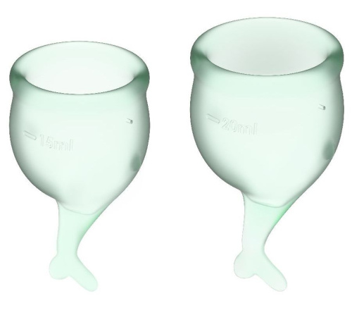 Набор зеленых менструальных чаш Feel secure Menstrual Cup фото 2