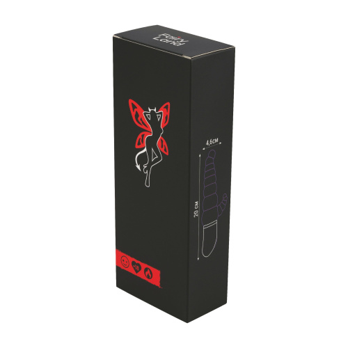 Фиолетовый ребристый вибратор с двумя точками стимуляции - 20 см. фото 3