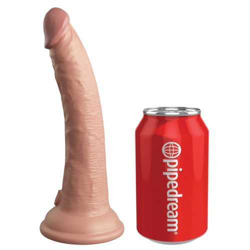 Телесный вибратор 7  Vibrating Silicone Dual Density Cock with Remote с пультом ДУ - 21 см. фото 4