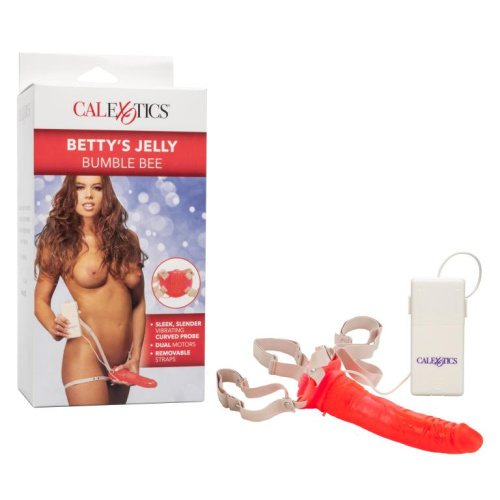 Розовый женский страпон Betty’s Jelly Bumble Bee - 21,5 см. фото 5