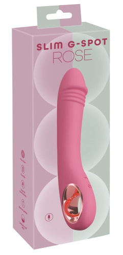 Розовый тонкий вибратор для точки G Slim G-Spot Rose - 21,4 см. фото 2