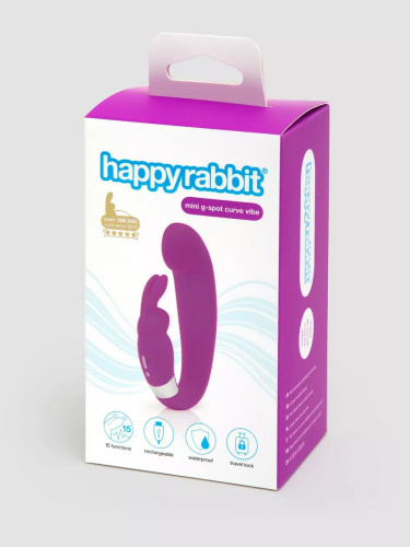 Лиловый вибратор Mini G-Spot Curve Vibe с клиторальным зайчиком фото 7