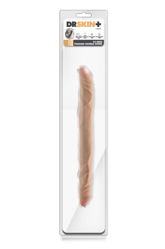 Телесный двусторонний фаллоимитатор 14 Inch Double Dong - 35,6 см. фото 4