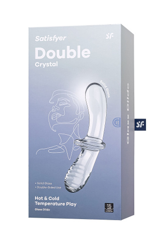 Прозрачный двусторонний стеклянный фаллоимитатор Satisfyer Double Crystal - 19,5 см. фото 6