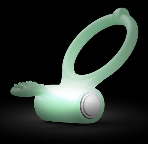 Светящееся в темноте эрекционное виброкольцо Power Clit Светящееся в темноте эрекционное виброкольцо Power Clit