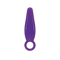 Фиолетовая анальная пробка JAMMY JELLY ANAL FINGER PLUG - 7,2 см.