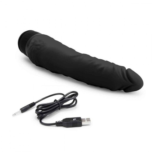 Черный вибратор-реалистик 7  Realistic Vibrator - 20 см. фото 3