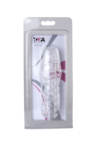 Прозрачная, закрытая насадка с шипами и точками - 13,5 см. фото 2