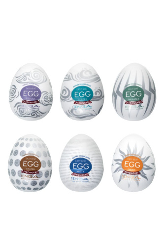 Набор из 6 мастурбаторов Tenga EGG II Hard Boiled с различным рельефом фото 2