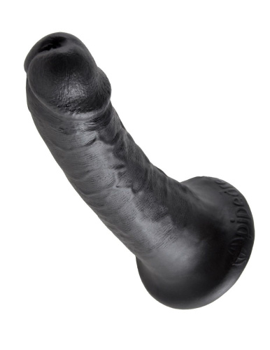 Чёрный фаллоимитатор с присоской 6  Cock - 15,2 см. фото 2