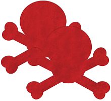 Красные пестис на грудь в форме черепов