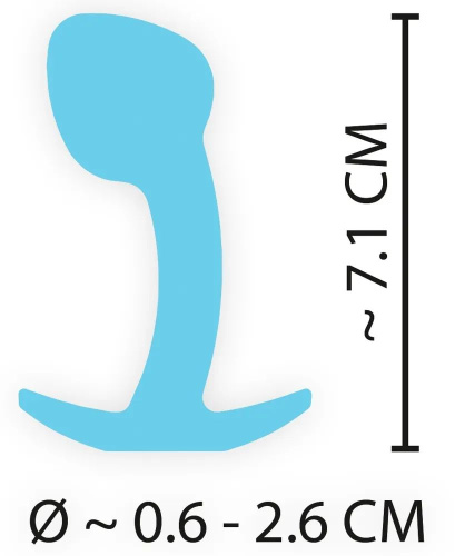Голубая анальная втулка Mini Butt Plug - 7,1 см. фото 9