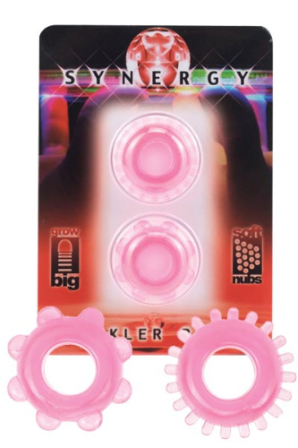 Набор из 2 розовых эрекционных колец SYNERGY TICKLER RING фото 2