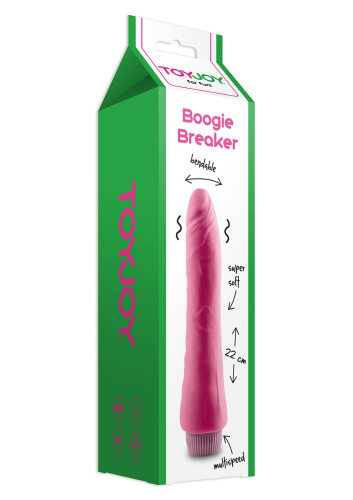 Розовый вибратор-реалистик Boogie Breaker - 22 см. фото 2