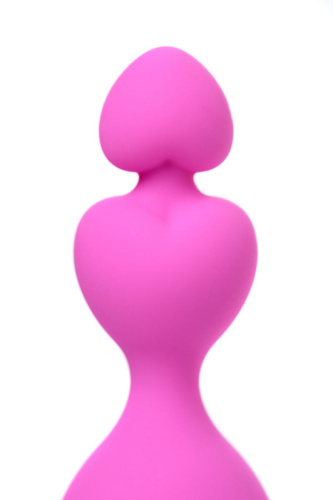 Розовая силиконовая анальная цепочка Sweety - 18,5 см. фото 6