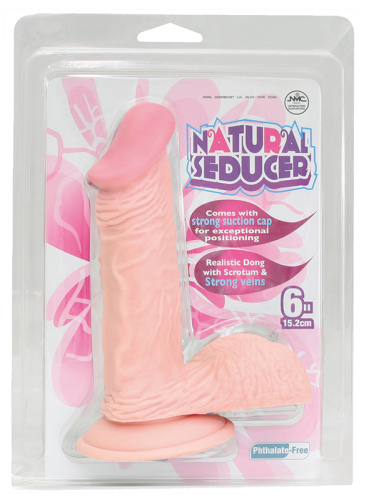 Телесный фаллоимитатор на присоске NATURAL SEDUCER 6 FLESH DONG - 15,2 см. фото 2