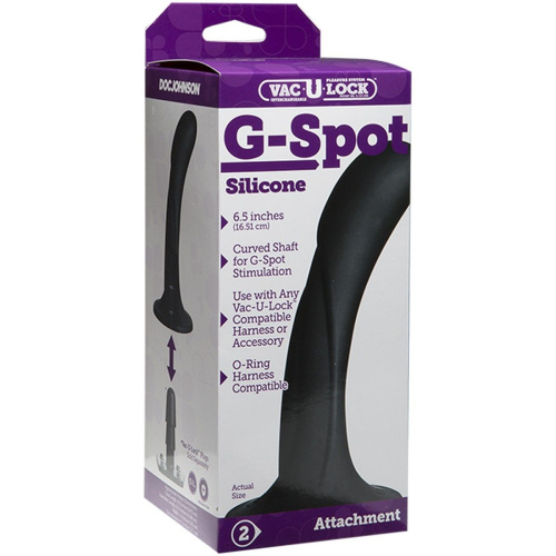 Черная изогнутая насадка Vac-U-Lock G-Spot - 16,5 см. фото 2