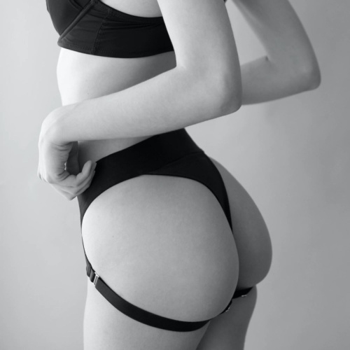 Черные трусики для насадок Heroine Lingerie Harness - size S фото 5
