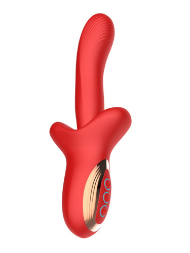 Красный вибратор с постукивающим эффектом - 22 см. фото 2 Красный вибратор с постукивающим эффектом - 22 см. фото 2