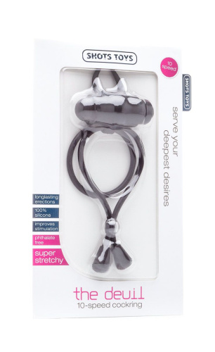 Утягивающее лассо черного цвета с вибрацией The Devil фото 2