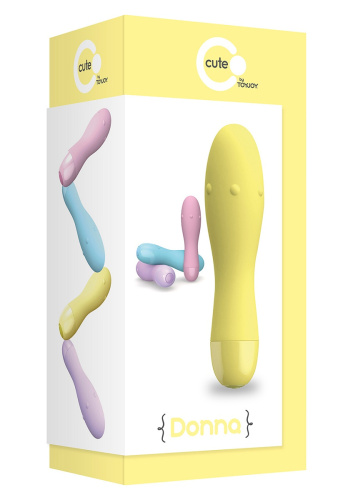 Жёлтый вибратор DONNA - 12 см. фото 2