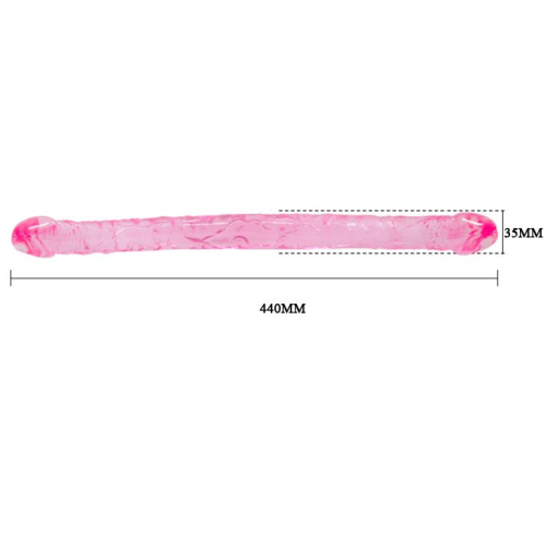Двухголовый розовый фаллоимитатор - 44,5 см. фото 6