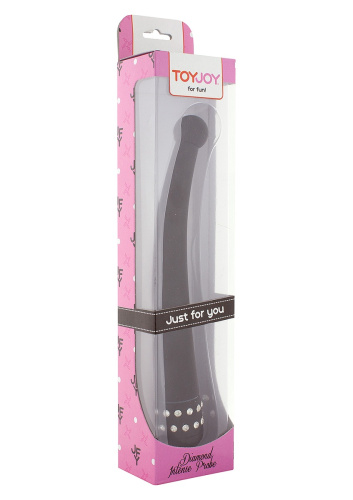 Чёрный вибратор DIAMOND INTENSE PROBE - 21,5 см. фото 2 Чёрный вибратор DIAMOND INTENSE PROBE - 21,5 см. фото 2