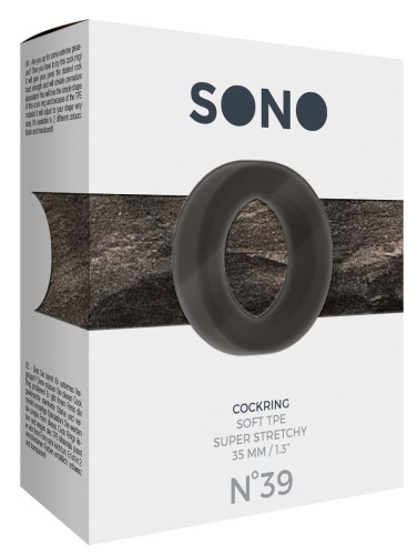 Чёрное эрекционное кольцо Cockring No.39 фото 3